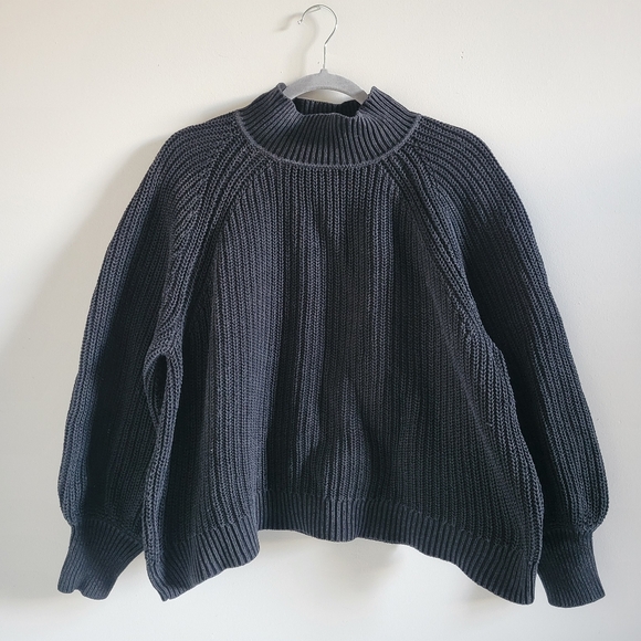 GAP Sweaters - GAP Femme Shaker Barrel Sleeve Knit Cowlneck Sweater Womens Medium Petite